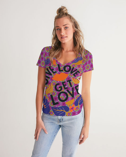 Give Love Women's V-Neck Tee