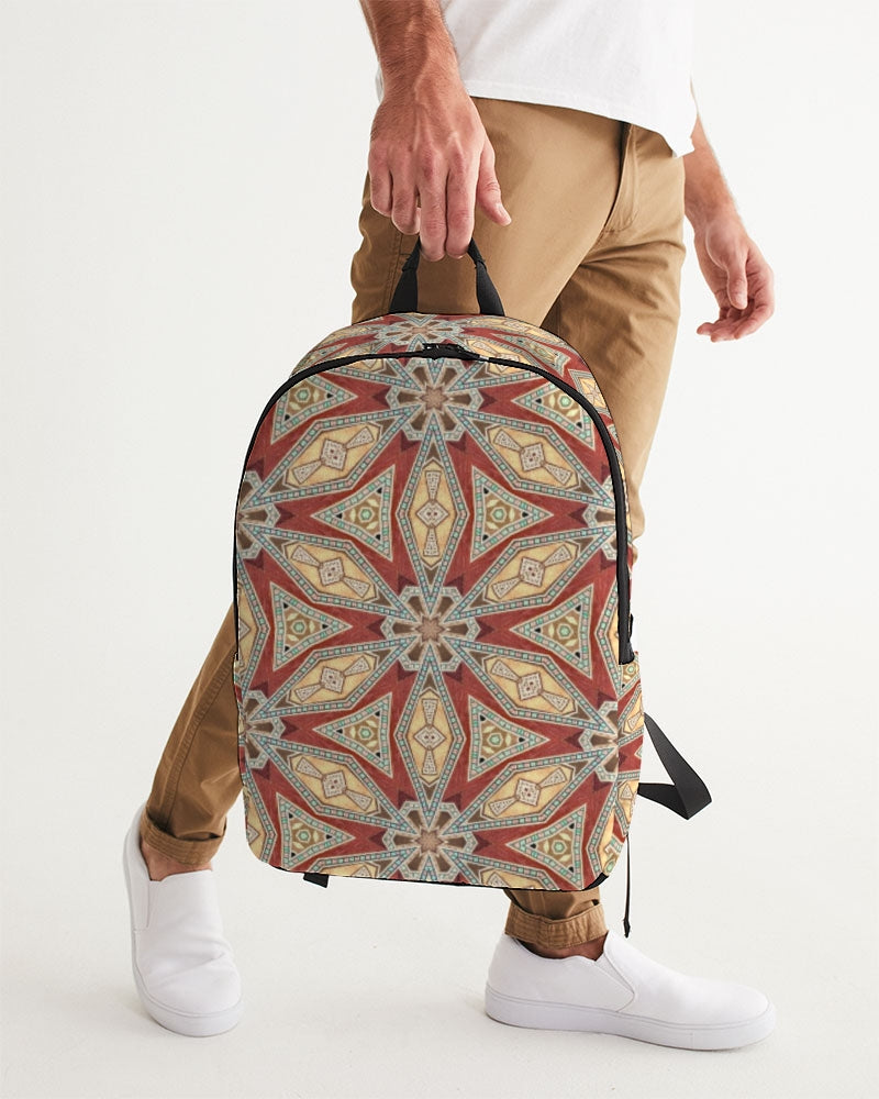 Red Geometric Stars Large Backpack